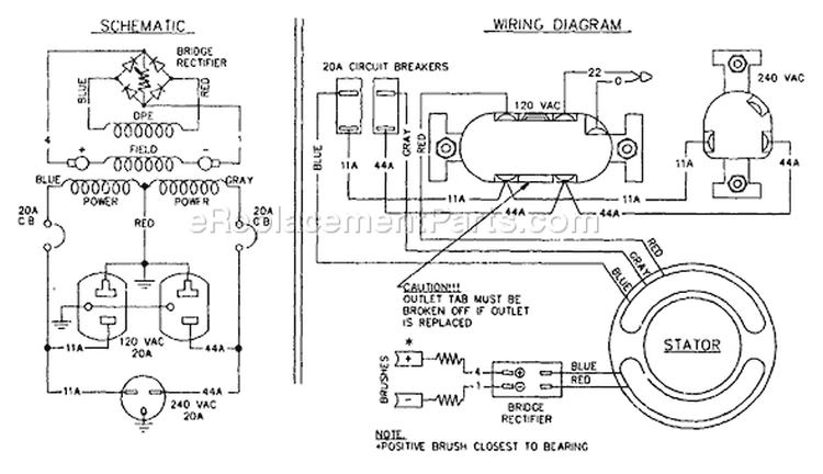 Page B Diagram and Parts List for 9175-0  Briggs and Stratton Generator